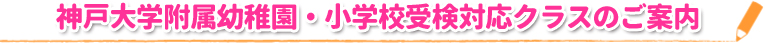 神戸大学附属幼稚園・小学校受検対応クラスのご案内