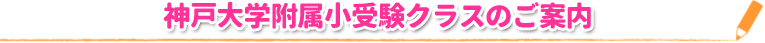 神戸大学附属小受験クラスのご案内