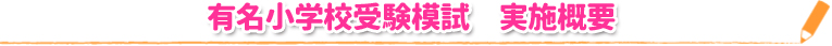 有名小学校受験模試 実施概要